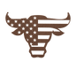 Bulls Head With American Flag Metal Wall Art - MAIKERU STUDIO