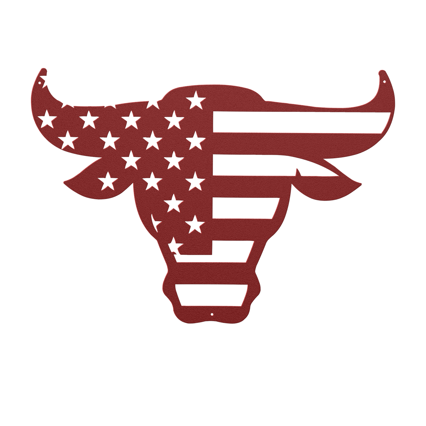 Bulls Head With American Flag Metal Wall Art - MAIKERU STUDIO