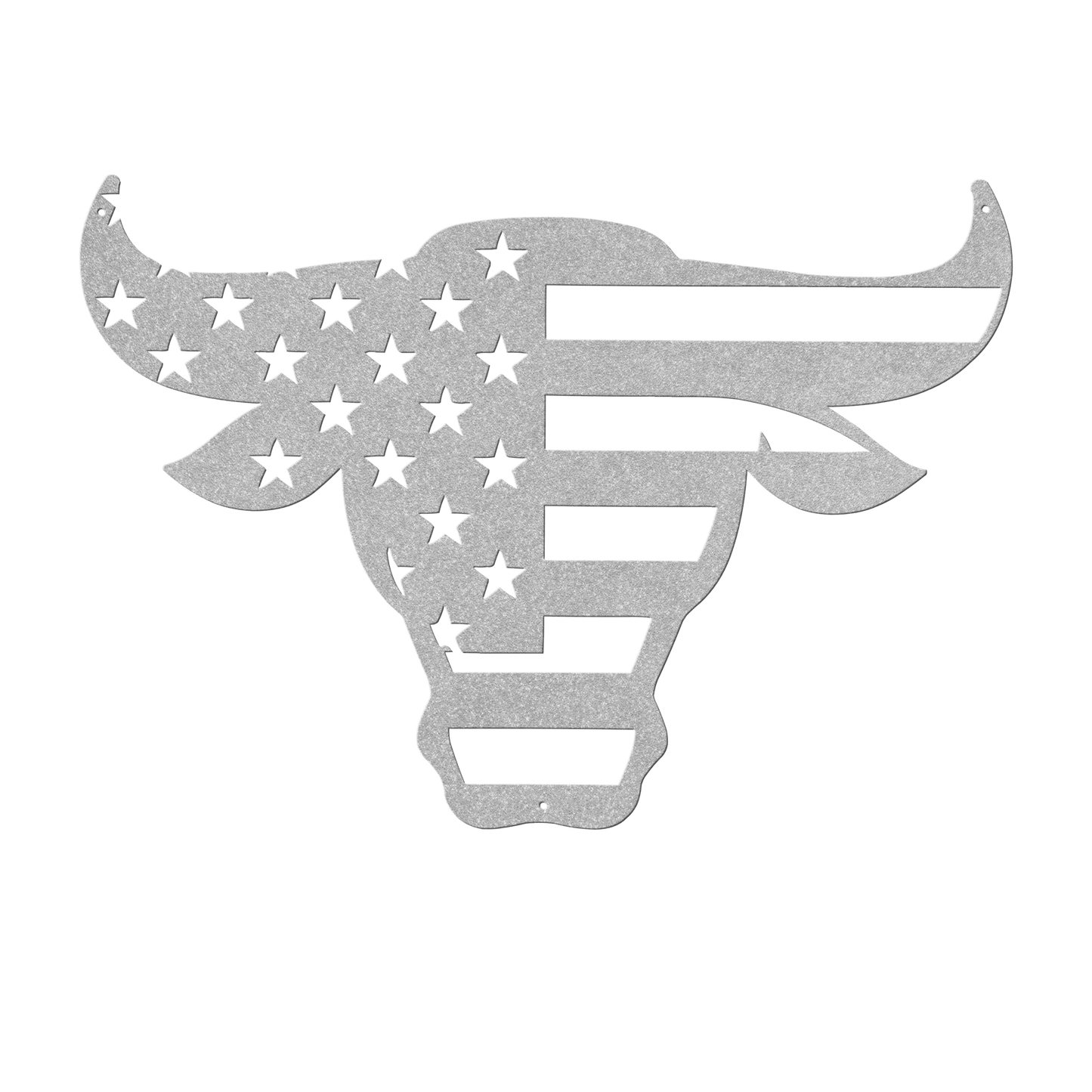 Bulls Head With American Flag Metal Wall Art - MAIKERU STUDIO