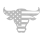 Bulls Head With American Flag Metal Wall Art - MAIKERU STUDIO