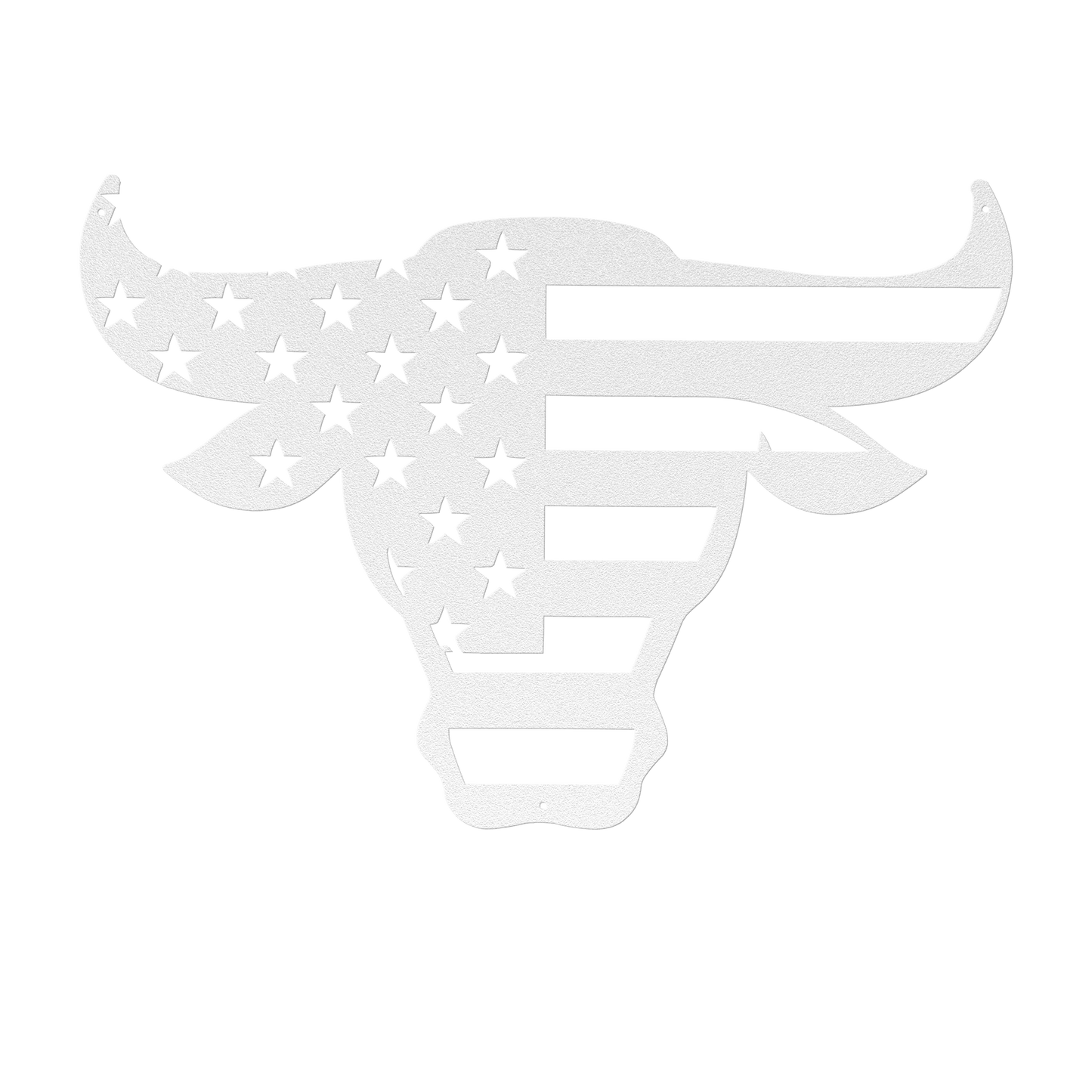 Bulls Head With American Flag Metal Wall Art - MAIKERU STUDIO