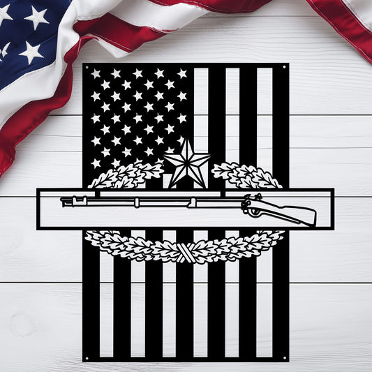 Combat Infantry Badge 1 Star | American Flag Tribute - MAIKERU STUDIO