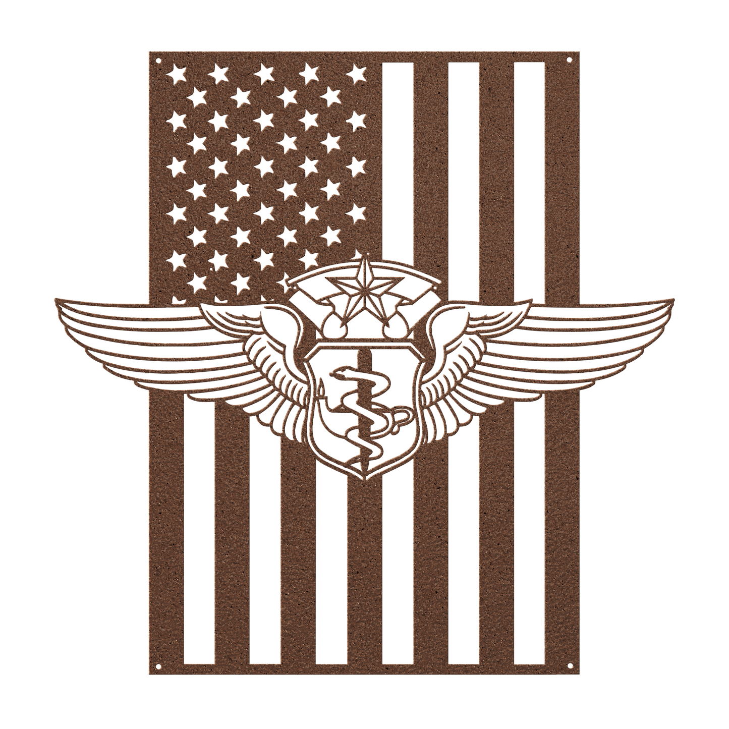Chief Flight Nurse Wings | American Flag Tribute - MAIKERU STUDIO