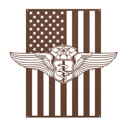 Chief Flight Nurse Wings | American Flag Tribute - MAIKERU STUDIO