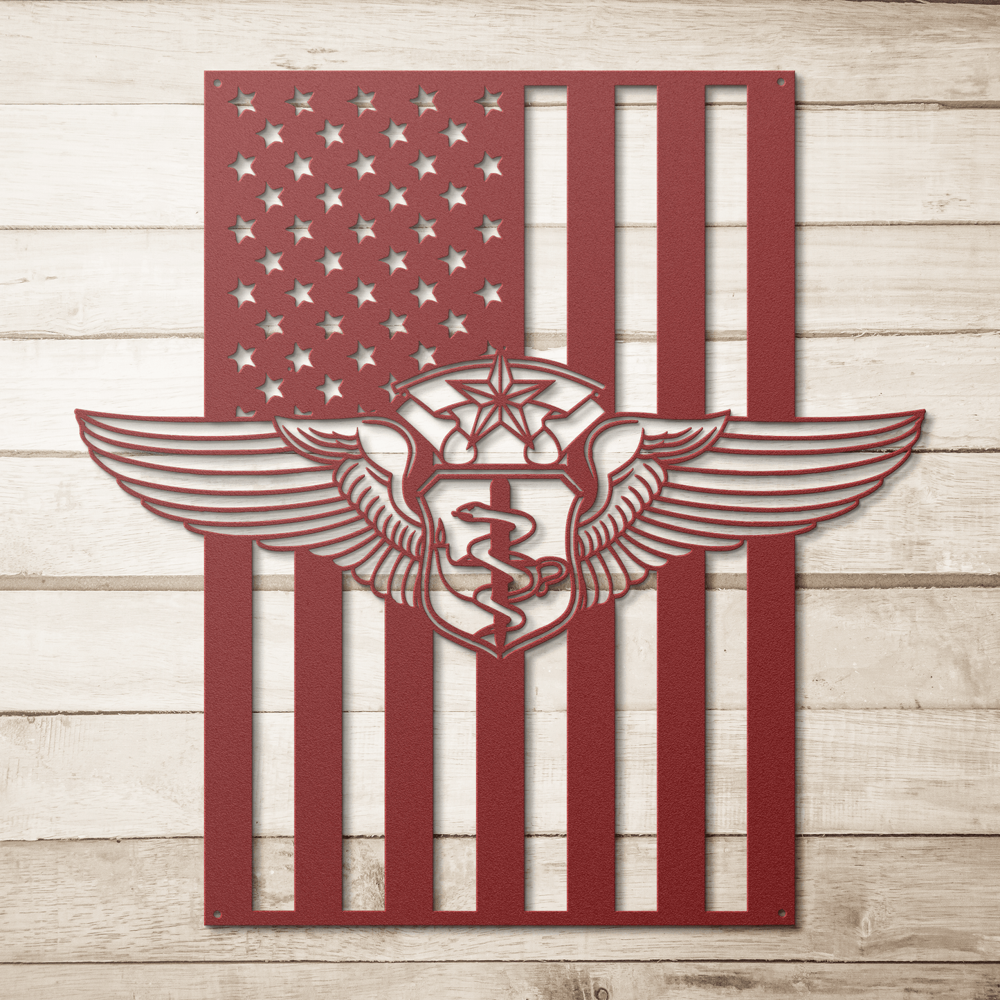 Chief Flight Nurse Wings | American Flag Tribute - MAIKERU STUDIO