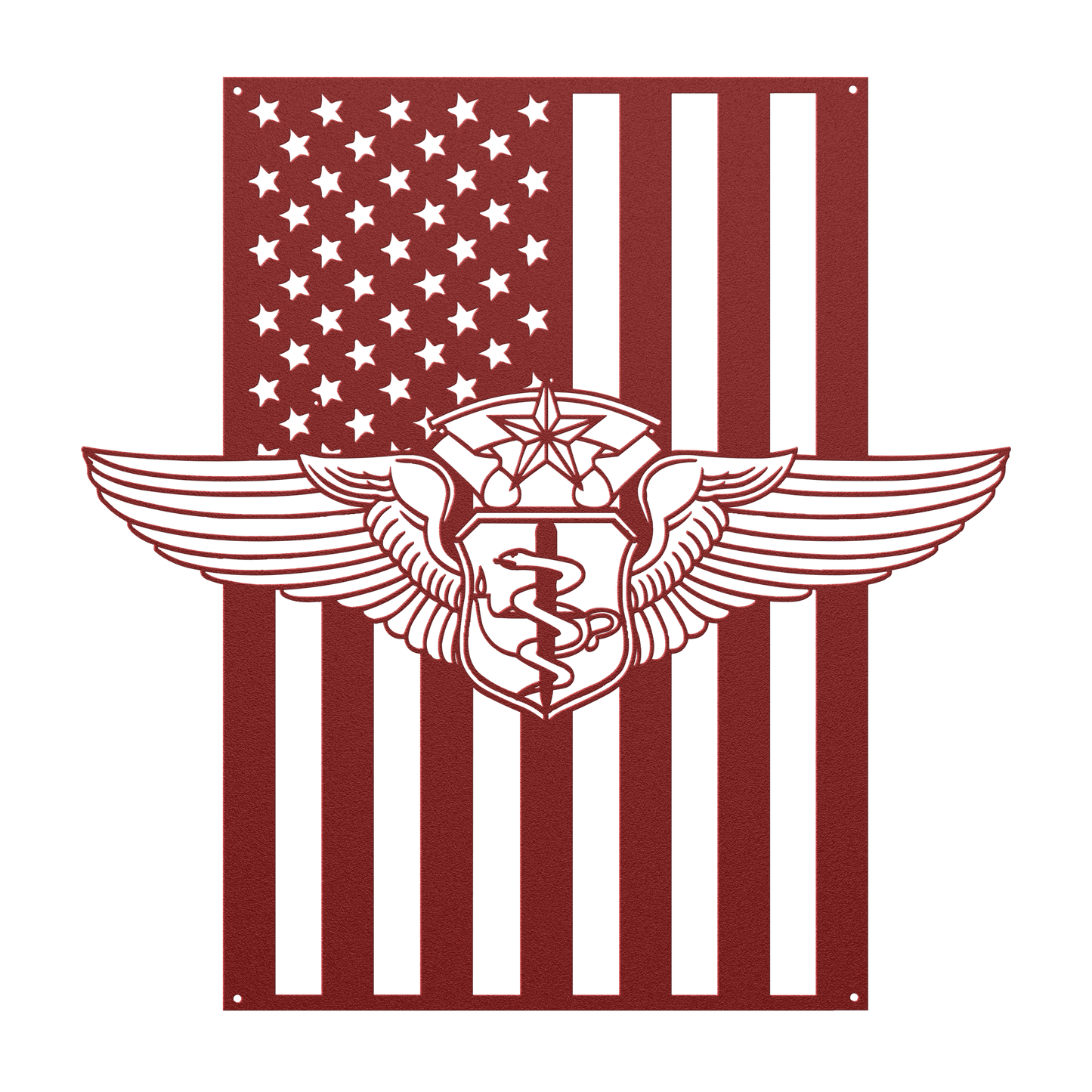 Chief Flight Nurse Wings | American Flag Tribute - MAIKERU STUDIO