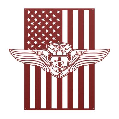 Chief Flight Nurse Wings | American Flag Tribute - MAIKERU STUDIO