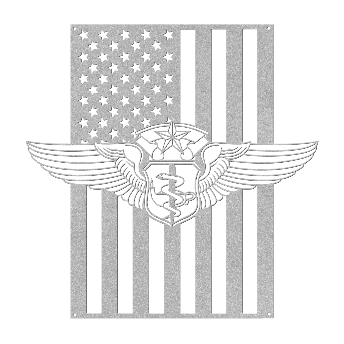 Chief Flight Nurse Wings | American Flag Tribute - MAIKERU STUDIO