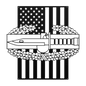 Combat Action Badge | American Flag Military Wall Art Tribute - MAIKERU STUDIO