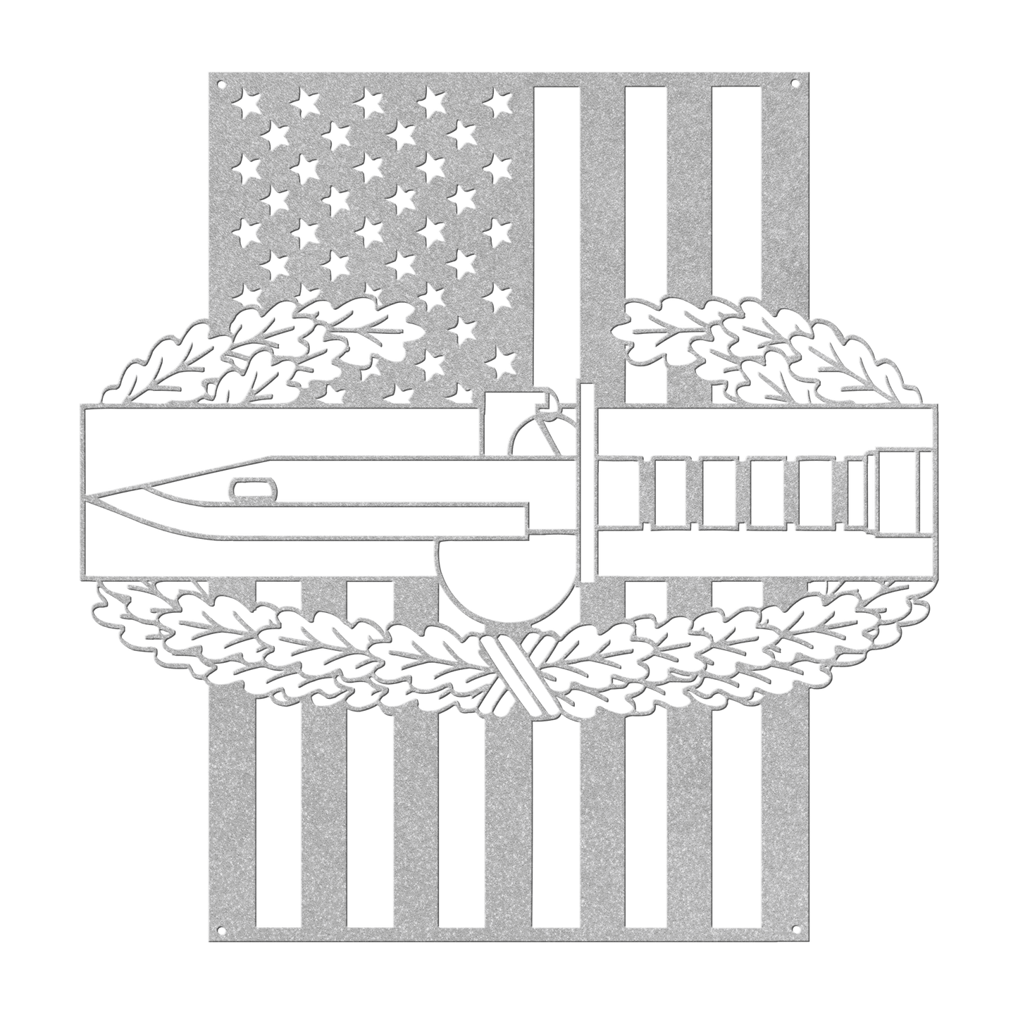 Combat Action Badge | American Flag Military Wall Art Tribute - MAIKERU STUDIO