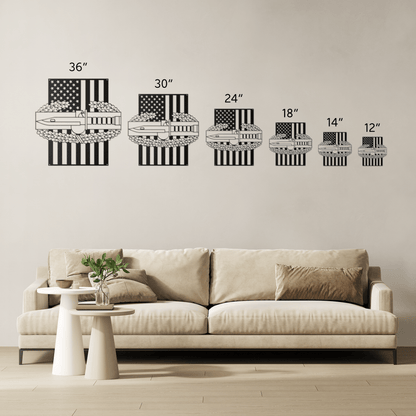 Combat Action Badge | American Flag Military Wall Art Tribute - MAIKERU STUDIO
