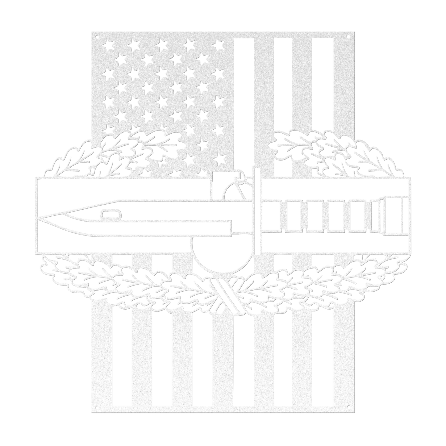 Combat Action Badge | American Flag Military Wall Art Tribute - MAIKERU STUDIO
