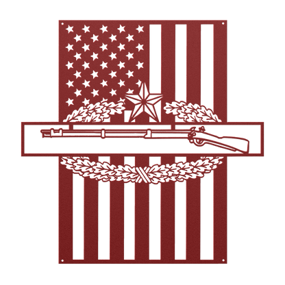 Combat Infantry Badge 1 Star | American Flag Tribute - MAIKERU STUDIO