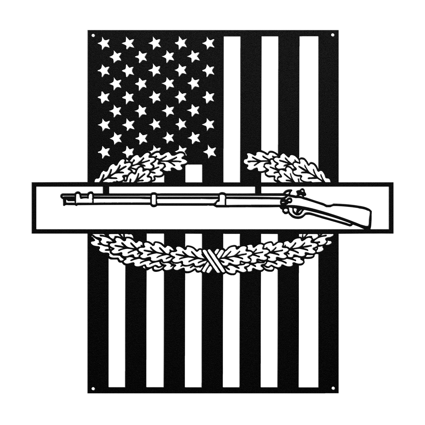 Combat Infantryman Badge Metal Wall Art | American Flag - MAIKERU STUDIO