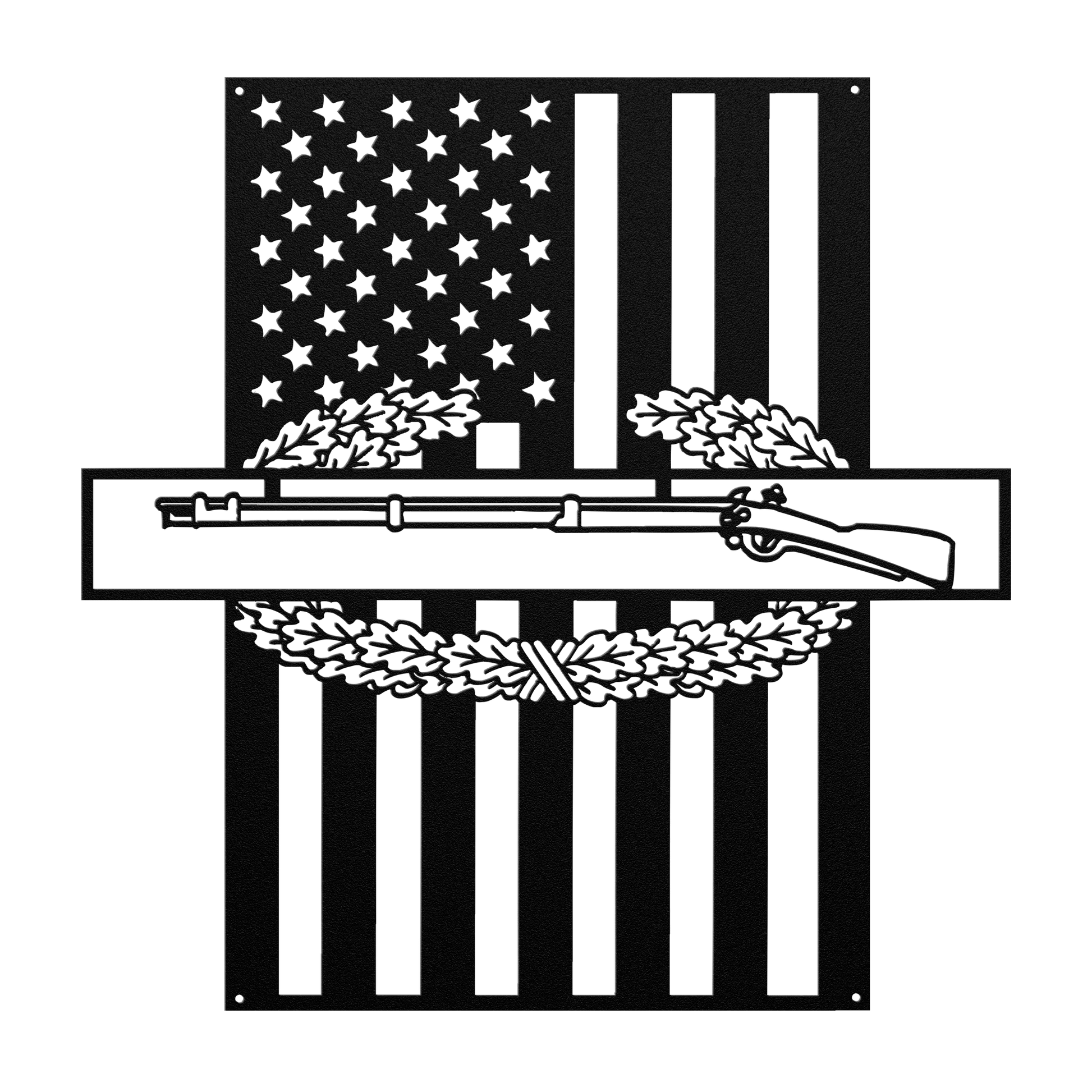 Combat Infantryman Badge Metal Wall Art | American Flag - MAIKERU STUDIO