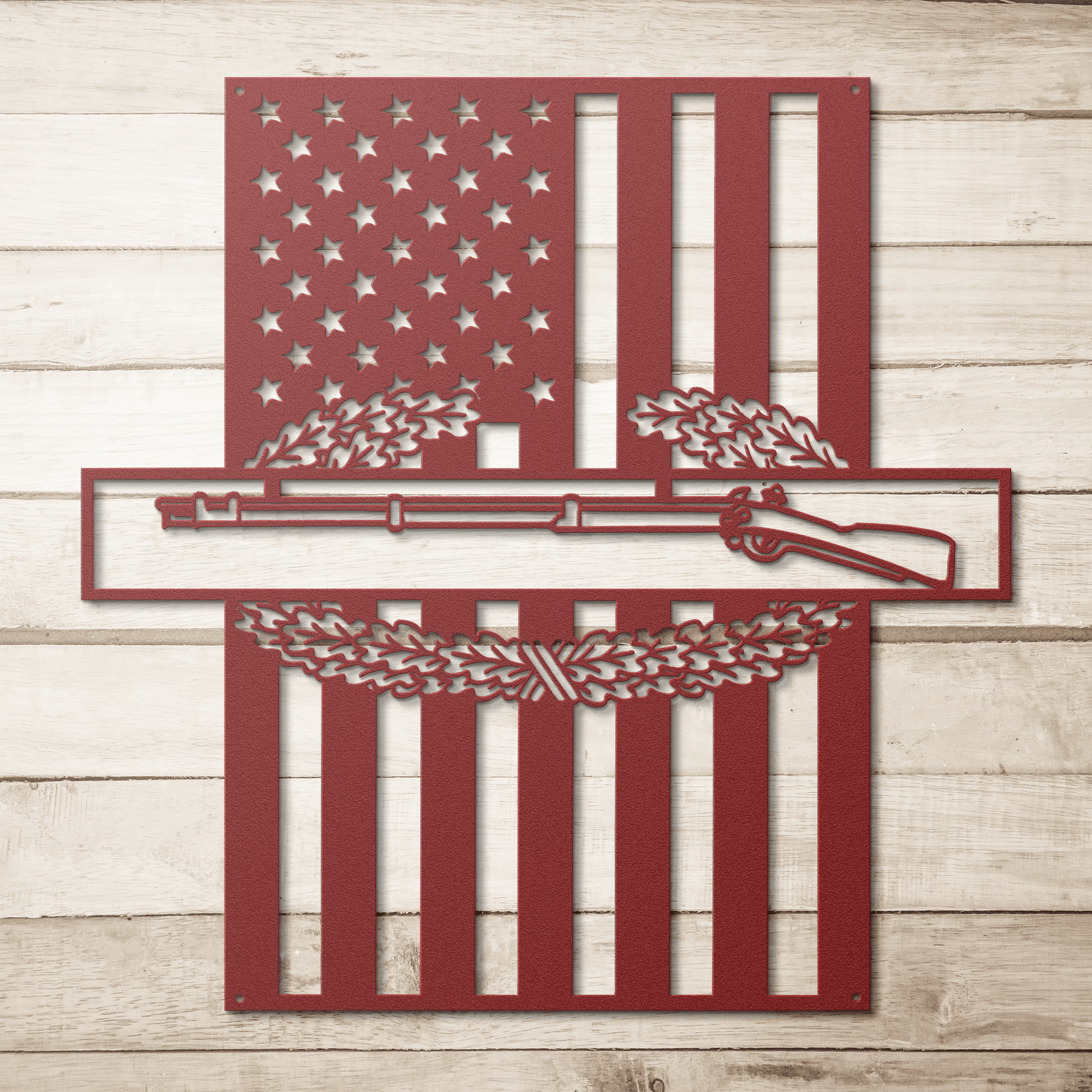 Combat Infantryman Badge Metal Wall Art | American Flag - MAIKERU STUDIO