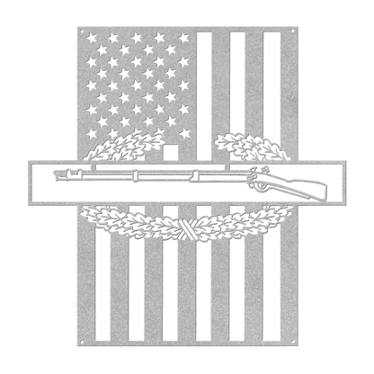 Combat Infantryman Badge Metal Wall Art | American Flag - MAIKERU STUDIO