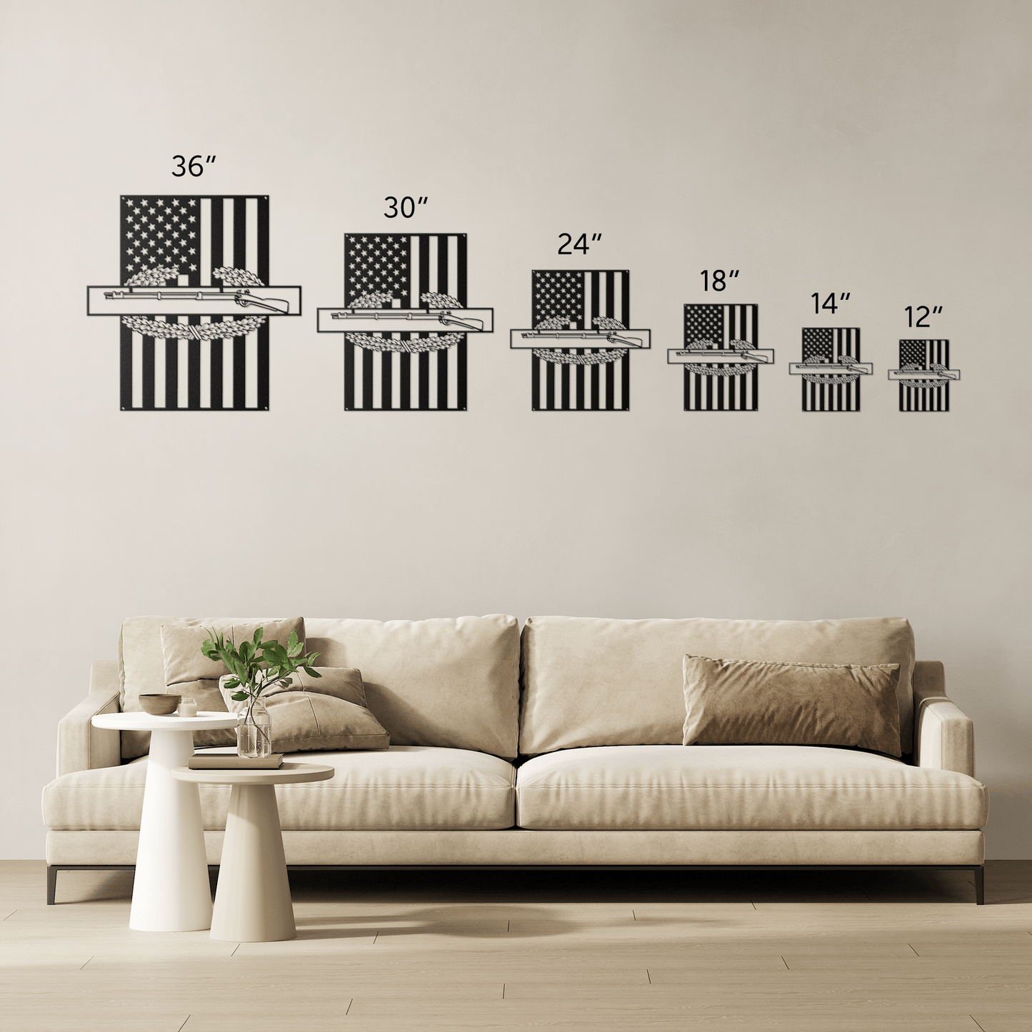 Combat Infantryman Badge Metal Wall Art | American Flag - MAIKERU STUDIO