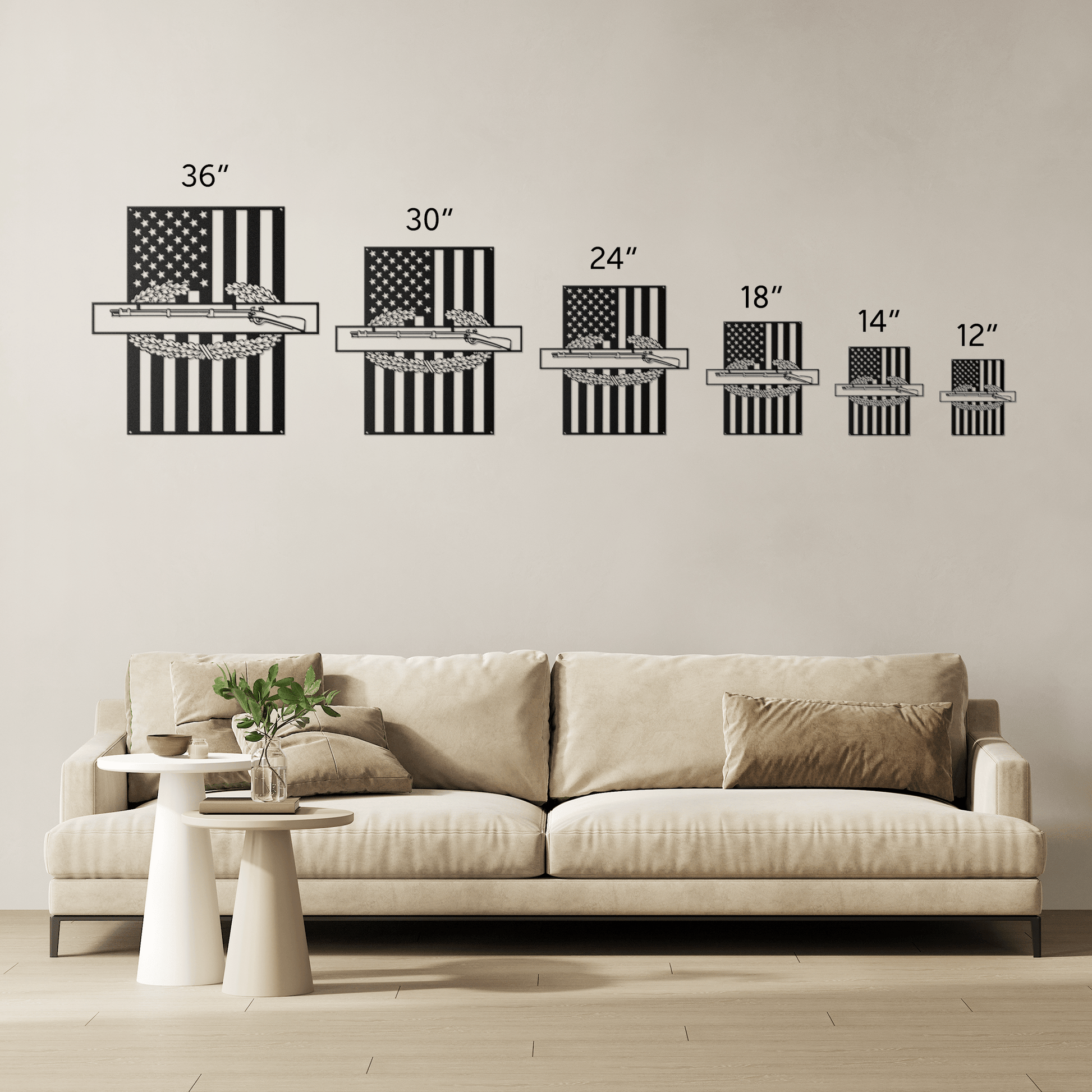 Combat Infantryman Badge Metal Wall Art | American Flag - MAIKERU STUDIO