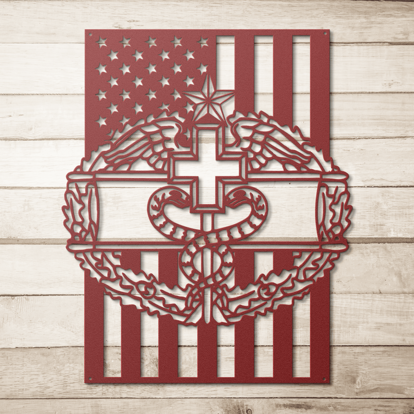 Combat Medical Badge 1 Star | American Flag Tribute - MAIKERU STUDIO
