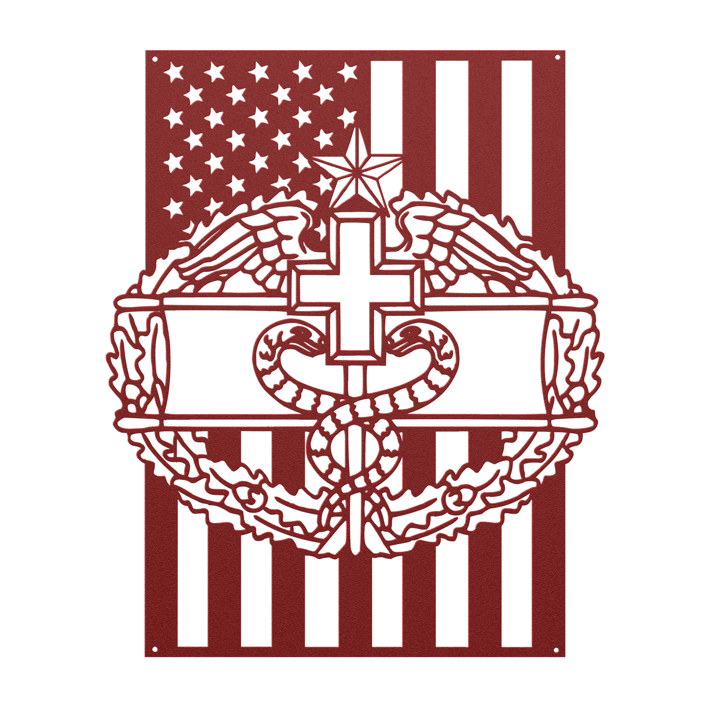 Combat Medical Badge 1 Star | American Flag Tribute - MAIKERU STUDIO