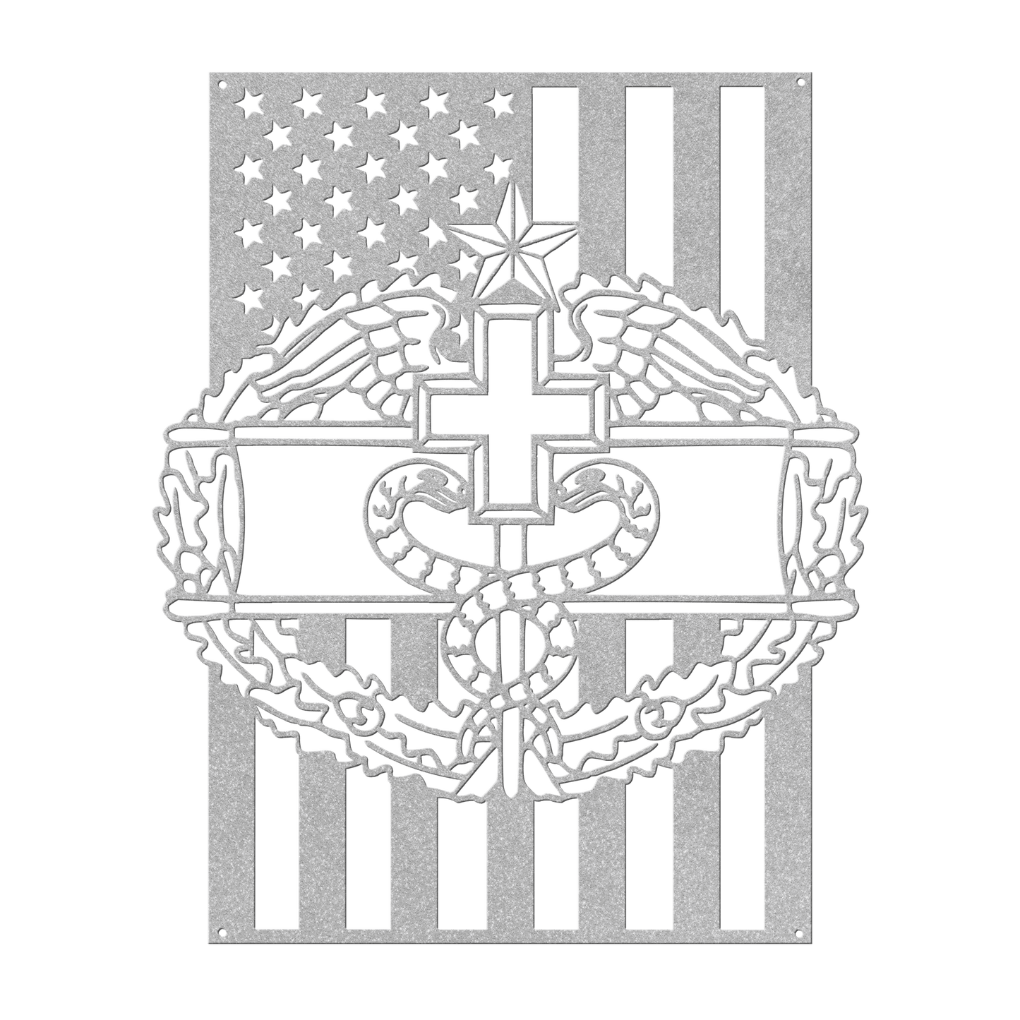 Combat Medical Badge 1 Star | American Flag Tribute - MAIKERU STUDIO