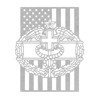 Combat Medical Badge 1 Star | American Flag Tribute - MAIKERU STUDIO