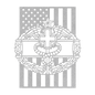 Combat Medical Badge 1 Star | American Flag Tribute - MAIKERU STUDIO