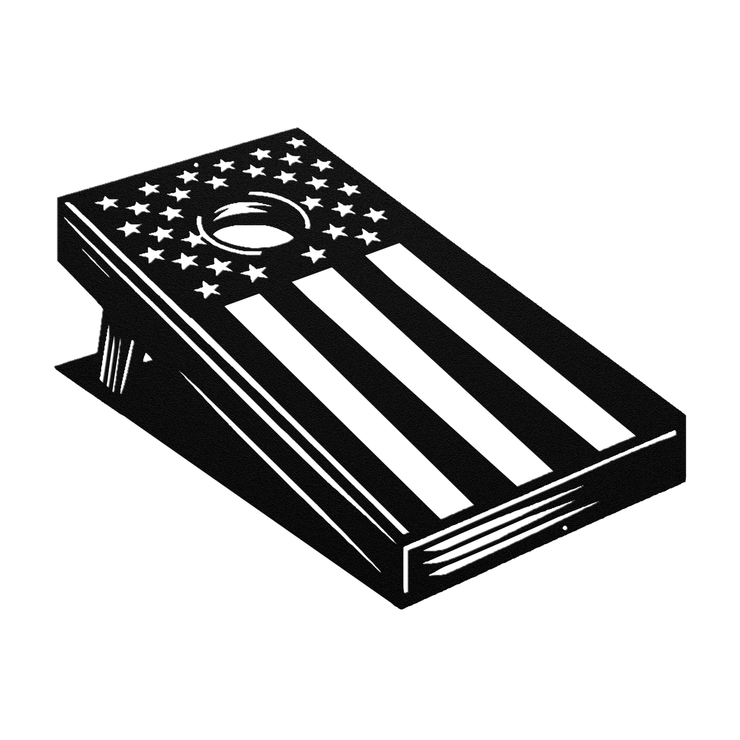 Cornhole Board With American Flag Metal Wall Art - MAIKERU STUDIO