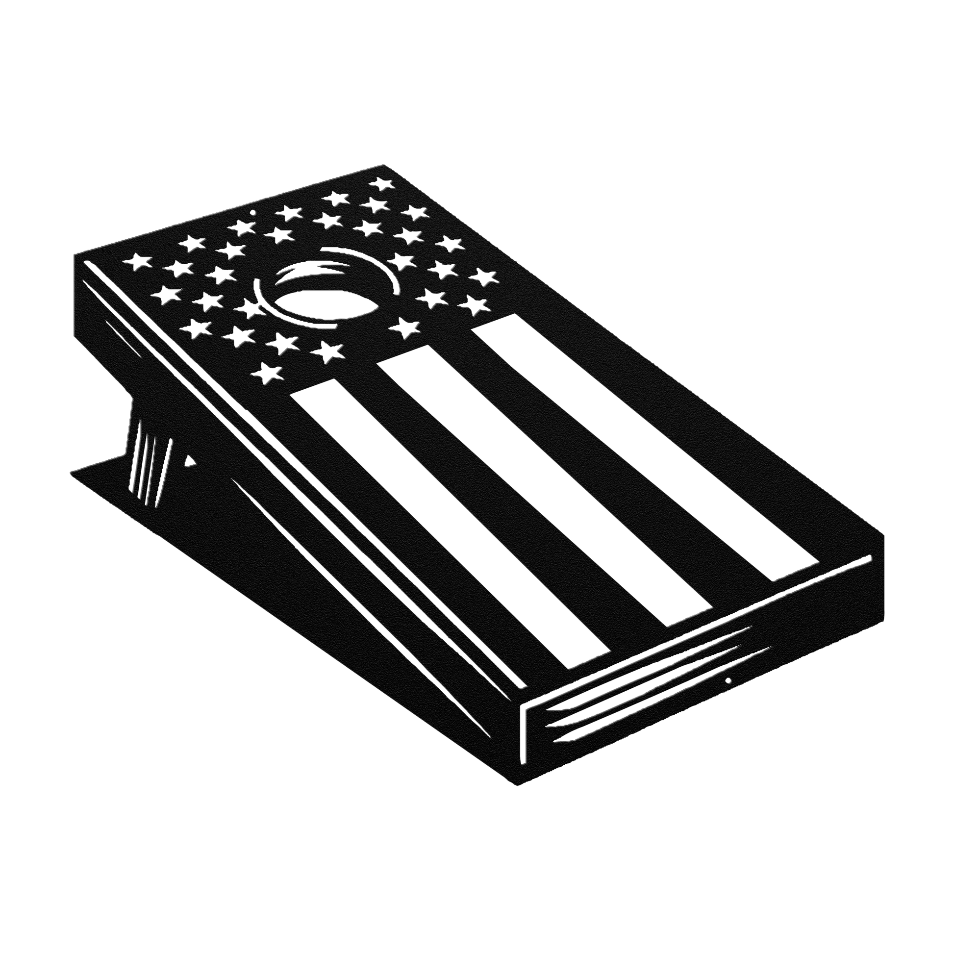 Cornhole Board With American Flag Metal Wall Art - MAIKERU STUDIO