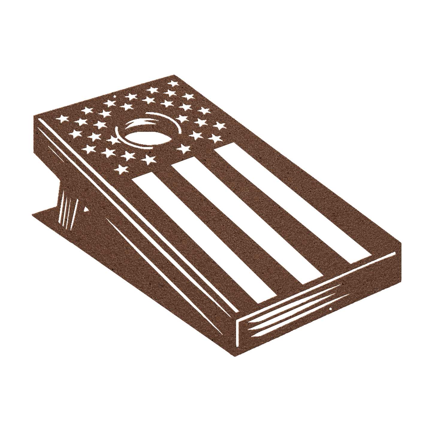 Cornhole Board With American Flag Metal Wall Art - MAIKERU STUDIO