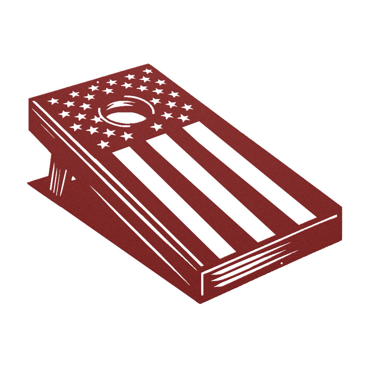 Cornhole Board With American Flag Metal Wall Art - MAIKERU STUDIO