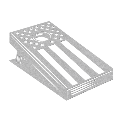 Cornhole Board With American Flag Metal Wall Art - MAIKERU STUDIO