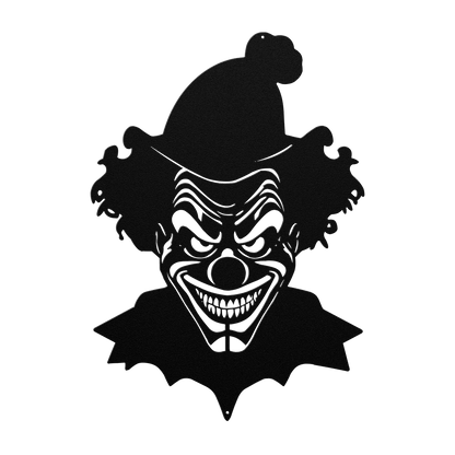 Creepy Clown Metal Wall Art - Scary Halloween Decoration - MAIKERU STUDIO