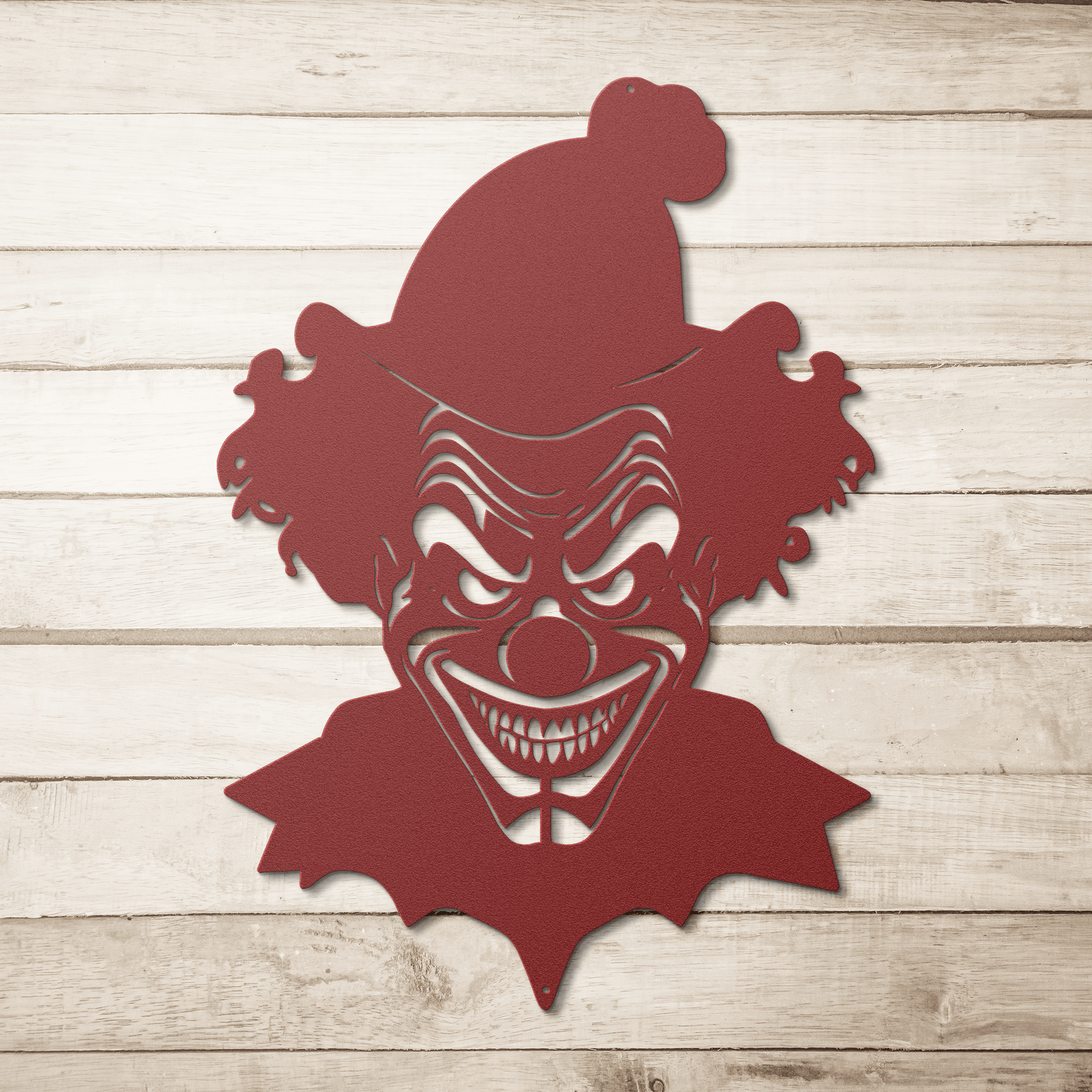 Creepy Clown Metal Wall Art - Scary Halloween Decoration - MAIKERU STUDIO