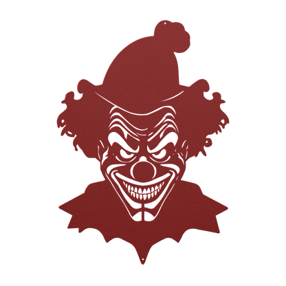Creepy Clown Metal Wall Art - Scary Halloween Decoration - MAIKERU STUDIO