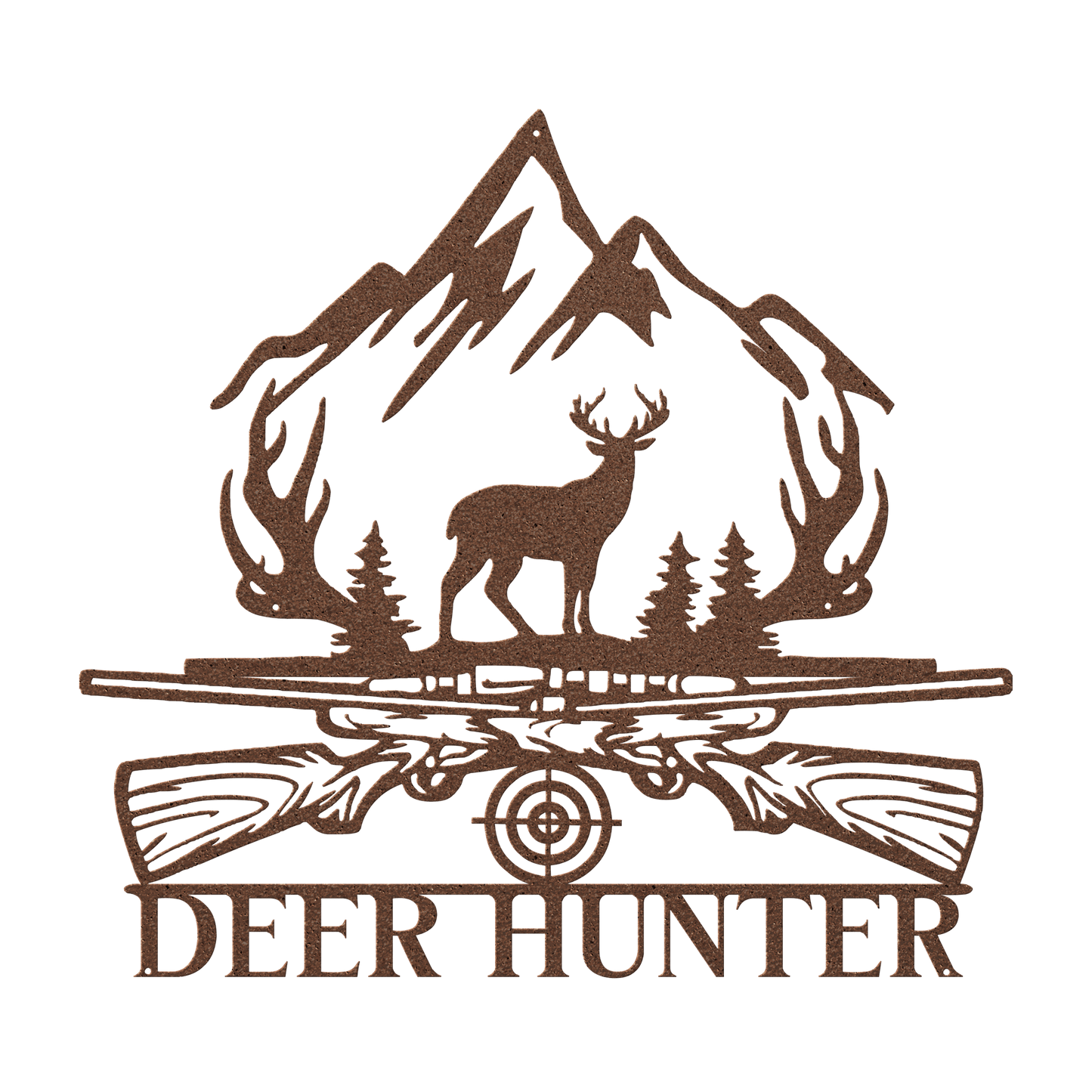 Deer Hunter Sign Metal Wall Art - MAIKERU STUDIO
