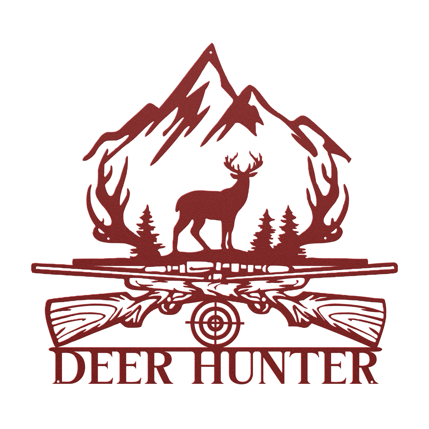 Deer Hunter Sign Metal Wall Art - MAIKERU STUDIO