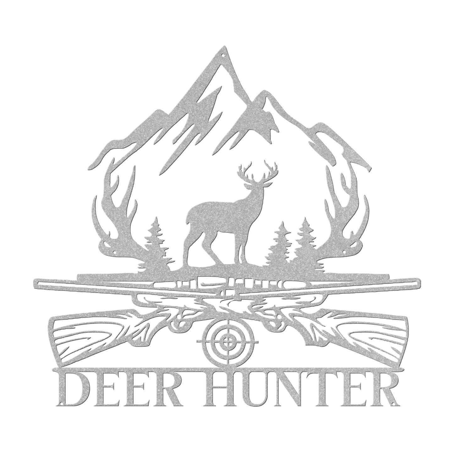 Deer Hunter Sign Metal Wall Art - MAIKERU STUDIO