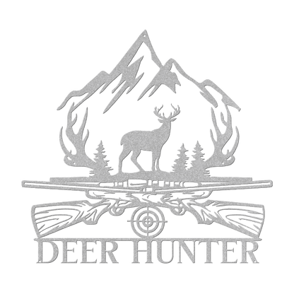 Deer Hunter Sign Metal Wall Art - MAIKERU STUDIO