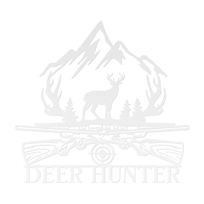 Deer Hunter Sign Metal Wall Art - MAIKERU STUDIO