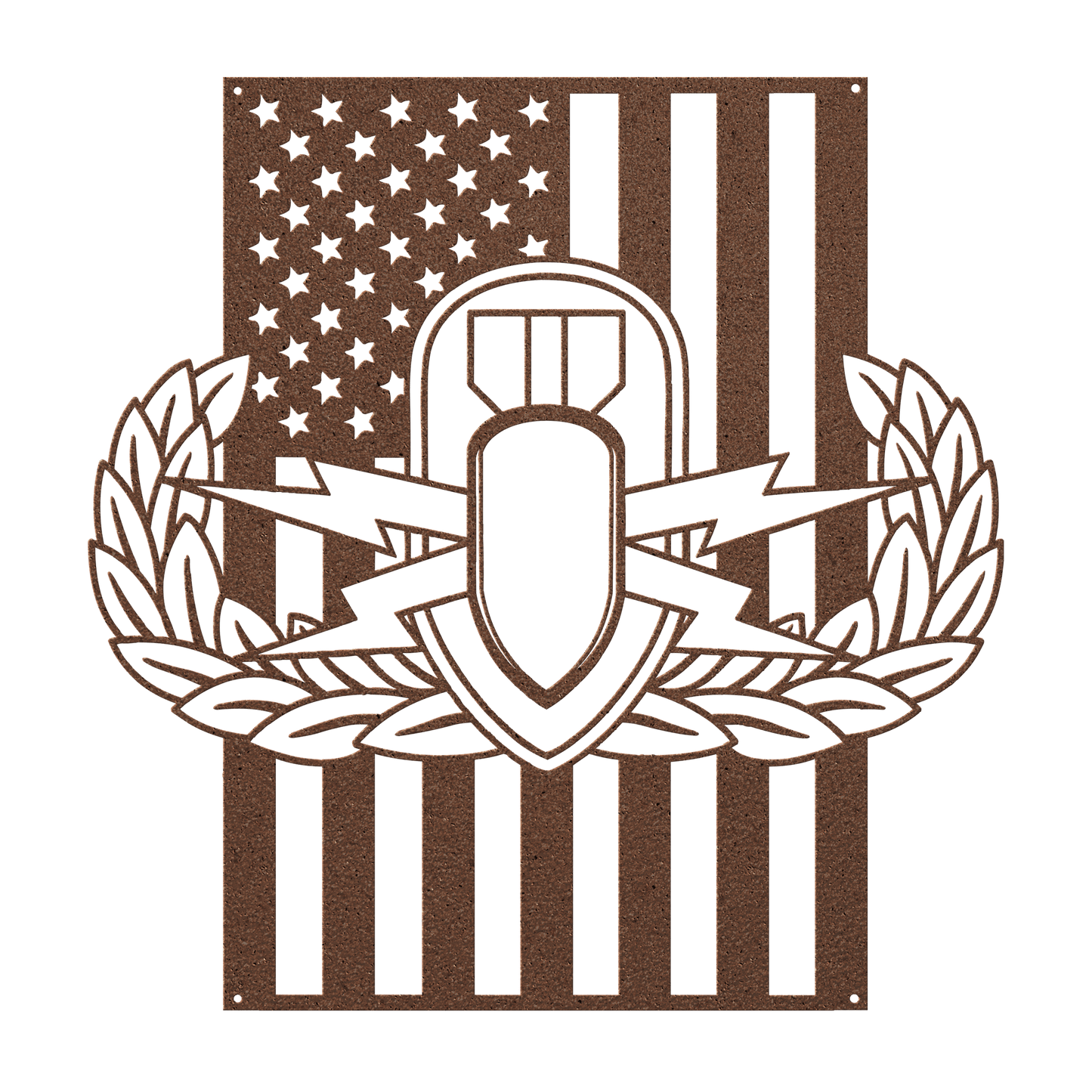 EOD Badge | American Flag Tribute Wall Art - MAIKERU STUDIO