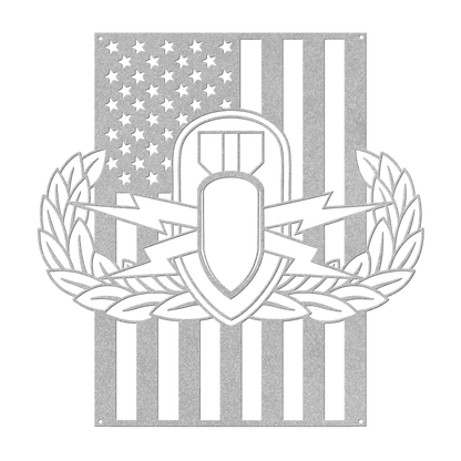 EOD Badge | American Flag Tribute Wall Art - MAIKERU STUDIO