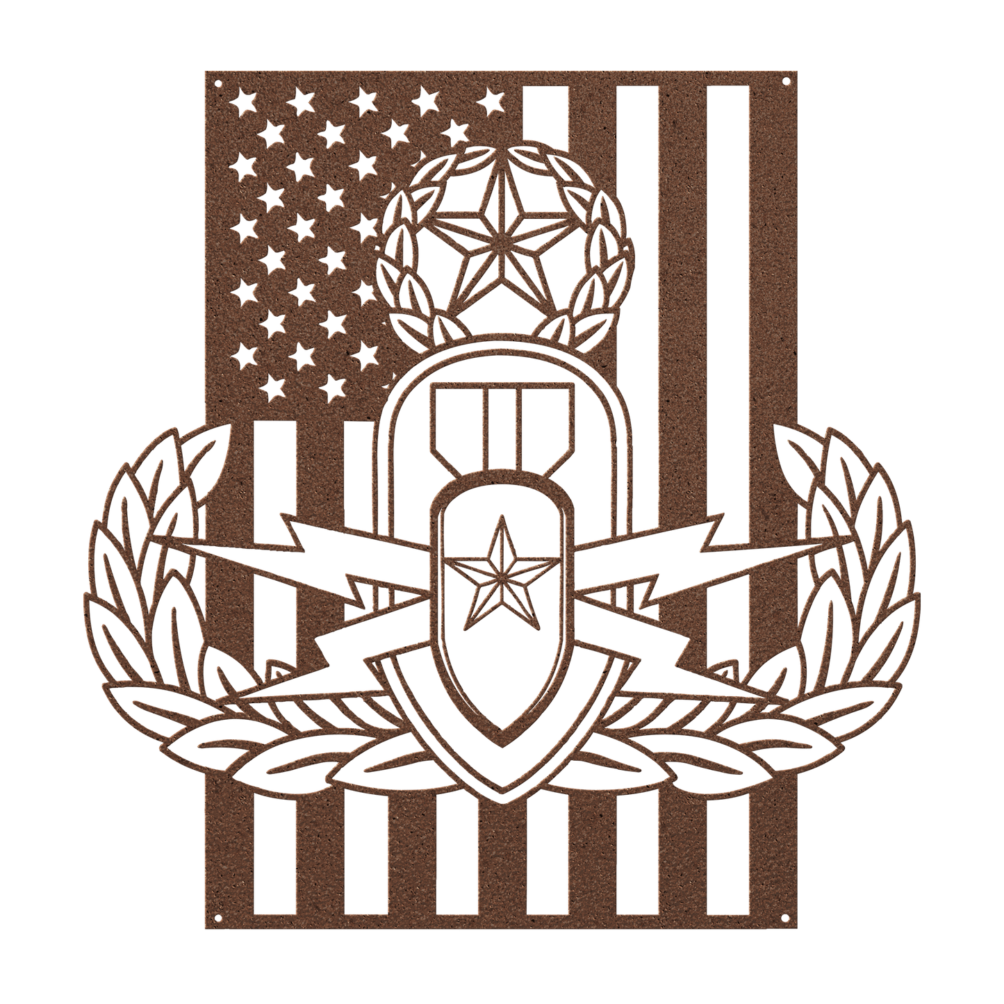 EOD Master Badge | American Flag Tribute Wall Art - MAIKERU STUDIO
