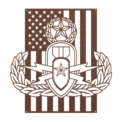 EOD Master Badge | American Flag Tribute Wall Art - MAIKERU STUDIO