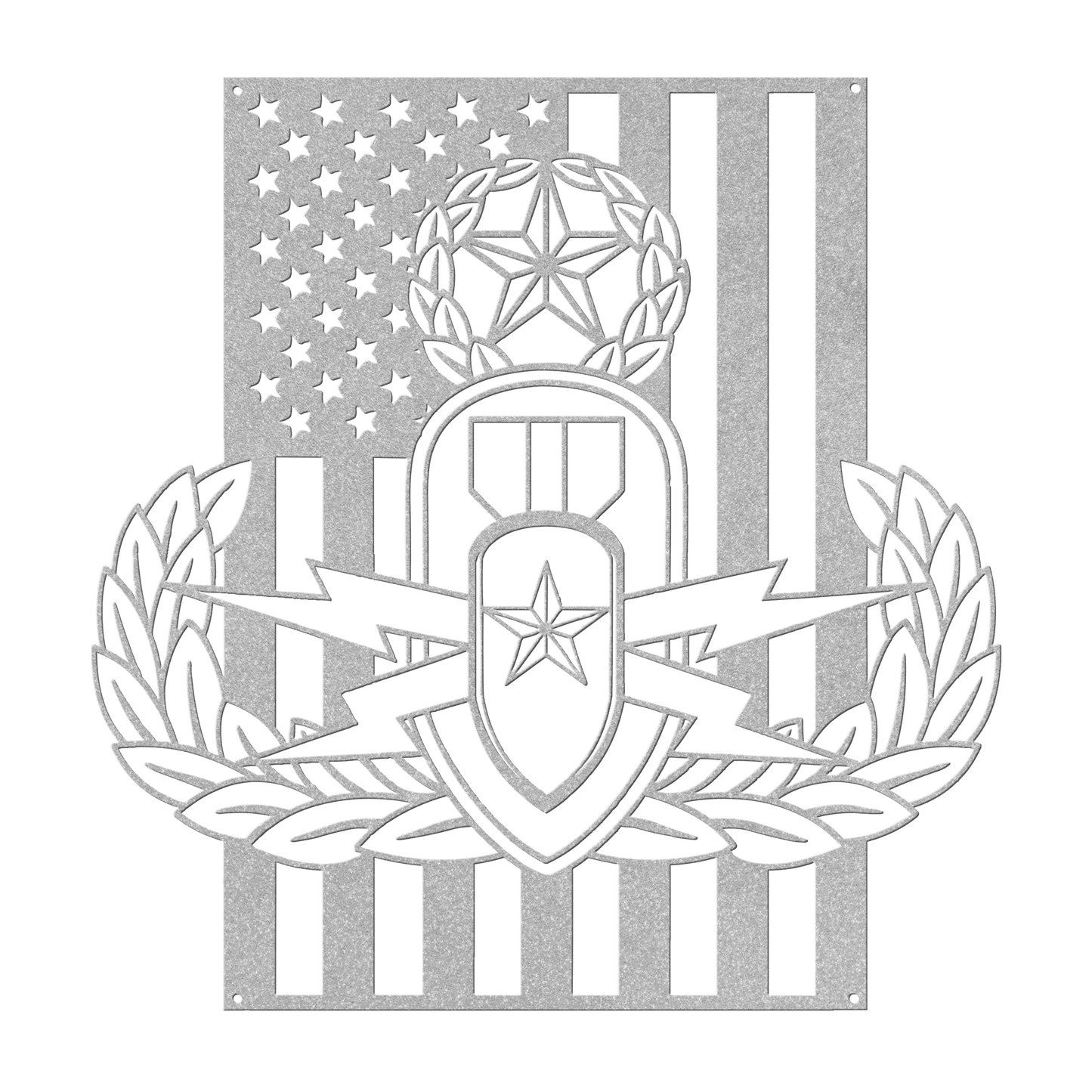 EOD Master Badge | American Flag Tribute Wall Art - MAIKERU STUDIO