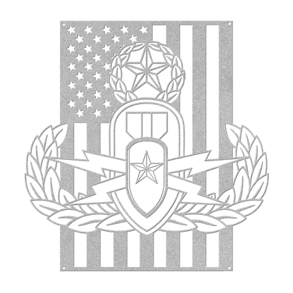 EOD Master Badge | American Flag Tribute Wall Art - MAIKERU STUDIO