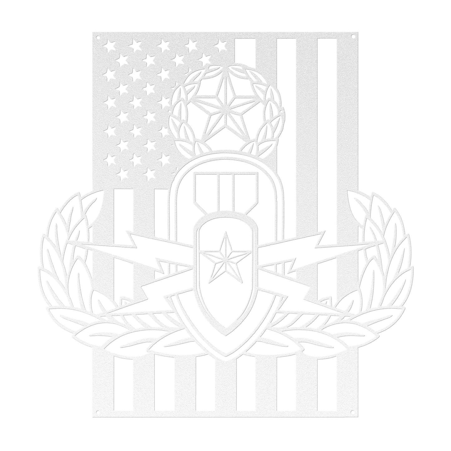 EOD Master Badge | American Flag Tribute Wall Art - MAIKERU STUDIO