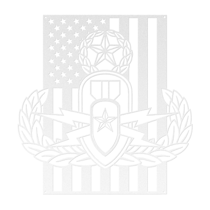 EOD Master Badge | American Flag Tribute Wall Art - MAIKERU STUDIO