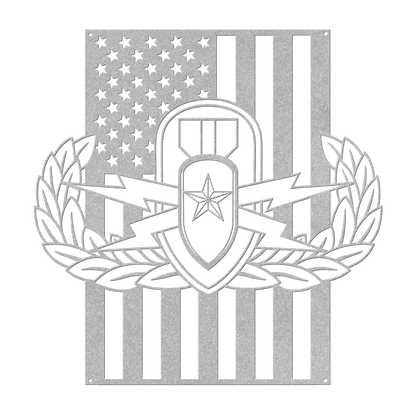 EOD Senior Badge | American Flag Tribute Wall Art - MAIKERU STUDIO